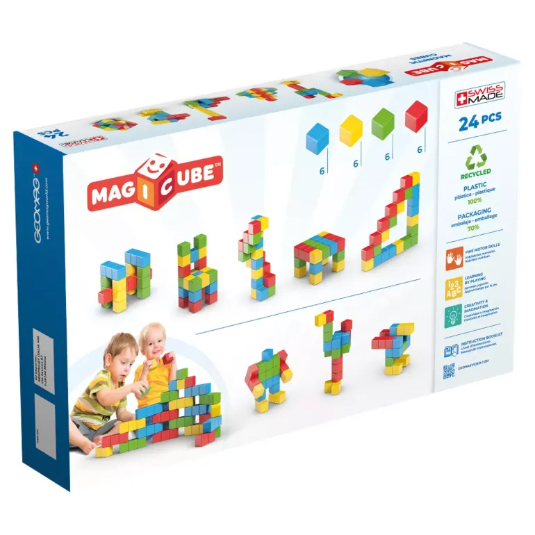 GeoMag Magicube Try-Me Recycled Building BLocks- 24 pcs
