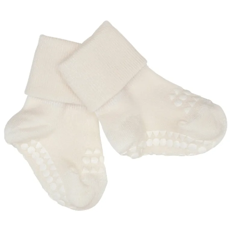 GoBabyGo Non-Slip Socks Bamboo Fiber - Off-White