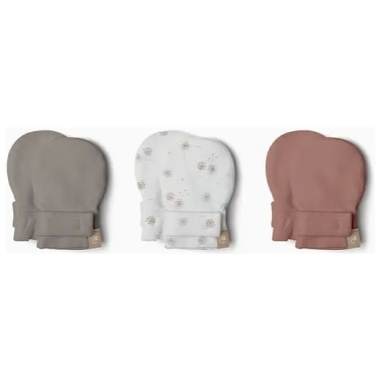 Goumi Stay On 3-Pack Baby Mitts 0-3M