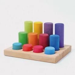 Grimm's Stacking Game Small Rollers Rainbow