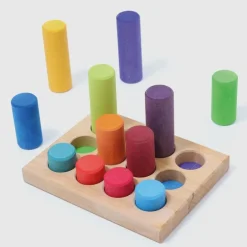 Grimm's Stacking Game Small Rollers Rainbow