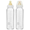 Hevea Standard Neck Glass Baby Bottles- 240ML/ 8oz, Two-Pack