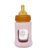 Hevea Wide Neck Baby Glass Bottle with Sleeve- 150ML/5OZ, single
