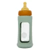 Hevea Wide Neck Baby Glass Bottle with Sleeve- 250ml/8.5oz, single