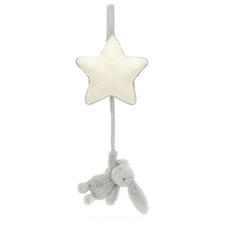 Jellycat Bashful Grey Bunny Musical Pull