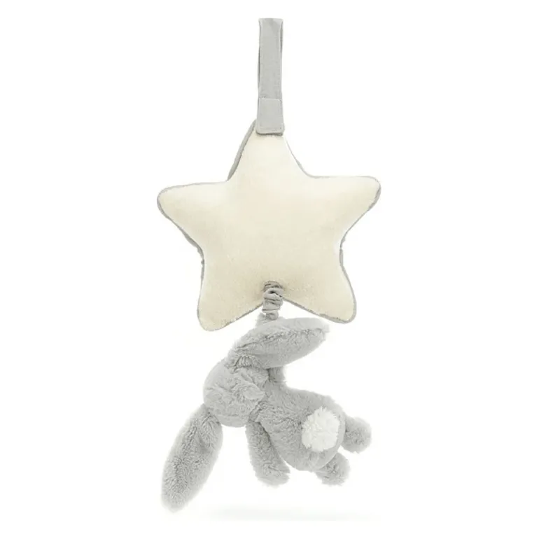 Jellycat Bashful Grey Bunny Musical Pull