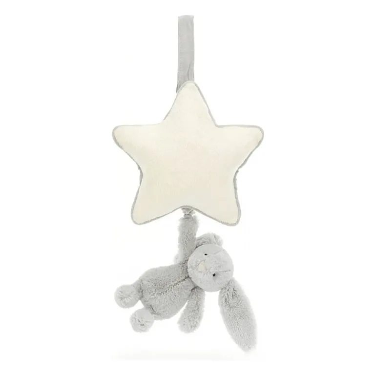 Jellycat Bashful Grey Bunny Musical Pull