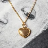 Kindred Objects- Vintage Heavy Gold Heart Charm Necklace
