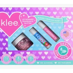 Klee Naturals Bioglitter, Fragrance and Lip Shimmer Set- Upside Down