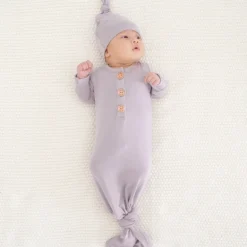 Kyte Baby Knotted Gown with Hat Set
