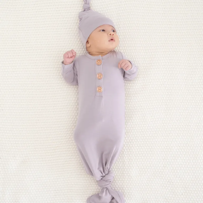 Kyte Baby Knotted Gown with Hat Set