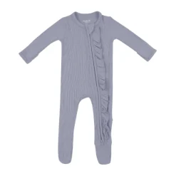 Kyte Baby Ribbed Ruffle Zippered Footie