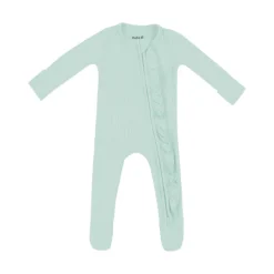 Kyte Baby Ribbed Ruffle Zippered Footie