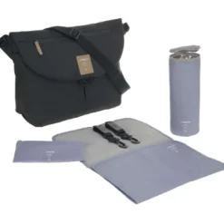Lassig Manu Messenger Diaper Bag- Black