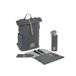 Lassig Rolltop Diaper Backpack- Anthracite