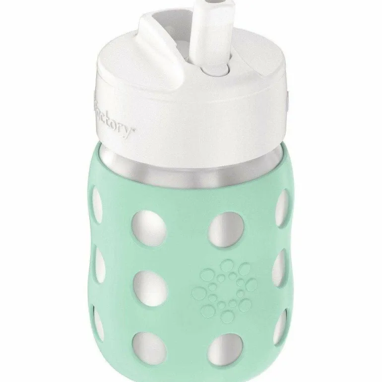 Lifefactory 8oz Stainless Steel Baby Bottle with Pivot Straw Cap
