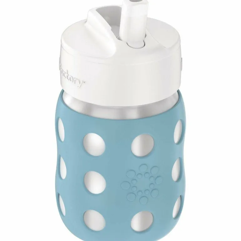 Lifefactory 8oz Stainless Steel Baby Bottle with Pivot Straw Cap