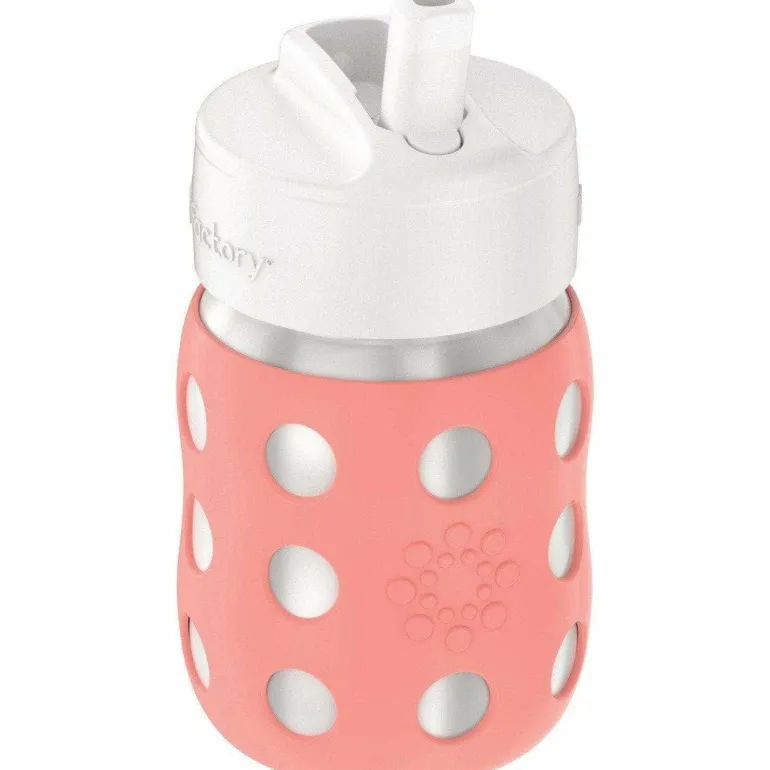 Lifefactory 8oz Stainless Steel Baby Bottle with Pivot Straw Cap