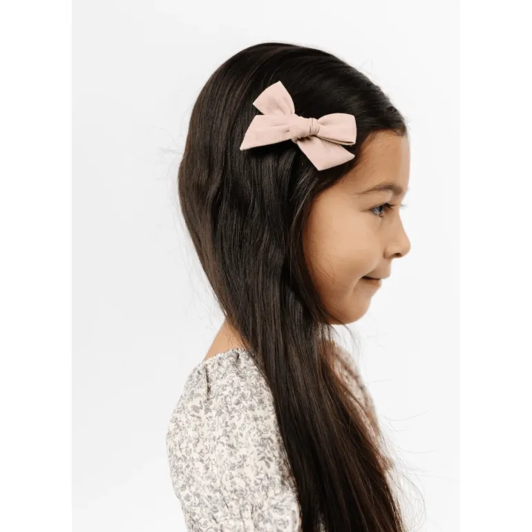 Lou Lou & Company Linen Bow Clip- Single Medium