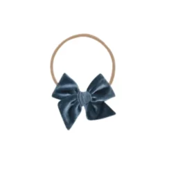 Lou Lou & Company Steele Blue Large Bow Nylon Headband