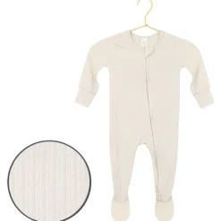 Lou Lou & Company Zippered Footie- Cove Ribbed