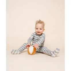 Lou Lou & Company Zippered Footie- Lincoln Ribbed