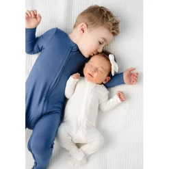 Lou Lou & Company Zippered Footie- Harrison Ribbed