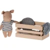 Maileg Pig in Box, Baby Blue