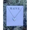 Maive Jewelry- Mama Heart Necklace, Silver