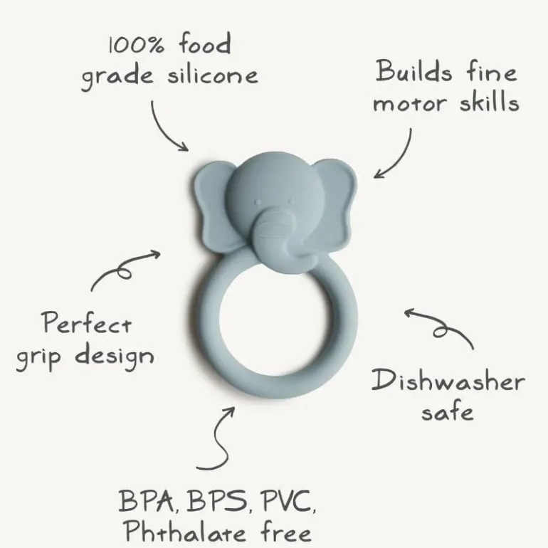 Mushie Elephant Teether Ring