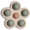 Mushie Flower Press Toy- Dried Thyme/Natural/Shifting Sand