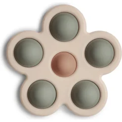 Mushie Flower Press Toy- Dried Thyme/Natural/Shifting Sand