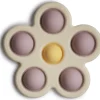 Mushie Flower Press Toy- Soft Lilac/Daffodil/Ivory