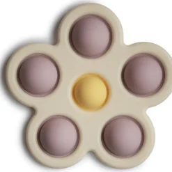 Mushie Flower Press Toy- Soft Lilac/Daffodil/Ivory
