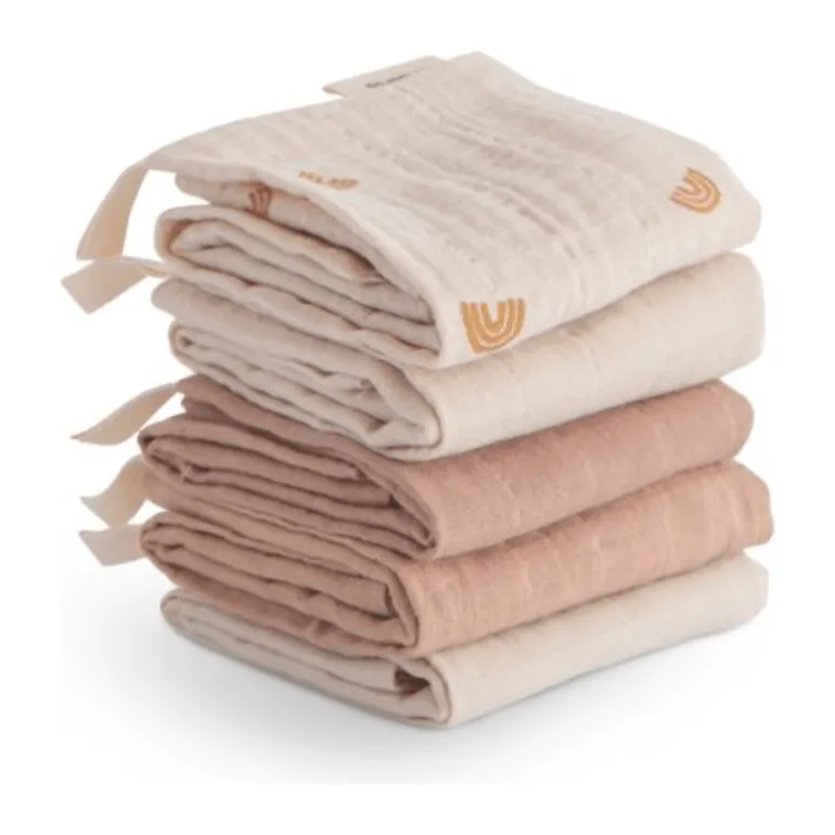 Mushie Muslin Cotton Washcloth- 5 Pack