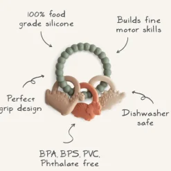 Mushie Teething Ring- Dino