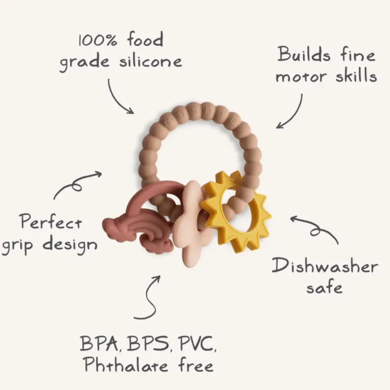 Mushie Teething Ring- Nature