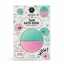 Nailmatic Kids Twin Bath Bomb - Pink/Green Lagoon