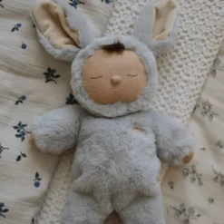Olli Ella Lullaby Cozy Dinkum Bunny Pip - Smoke