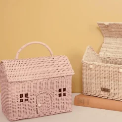 Olli Ella Rattan Casa Clutch Rose