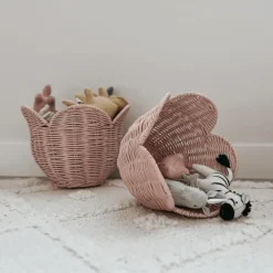 Olli Ella Rattan Lily Basket Set- Blush
