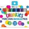 Ooly Chunkies Paint Sticks- Metallic Pack: Set of 6