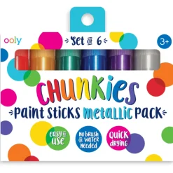 Ooly Chunkies Paint Sticks- Metallic Pack: Set of 6