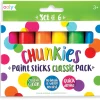 Ooly Chunkies Paint Sticks- Classic Pack: Set of 6