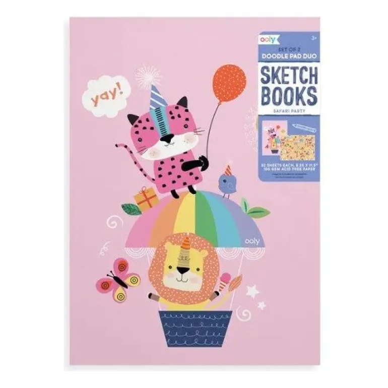Ooly Doodle Pad Duo Sketchbooks: Safari Party - set of 2