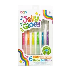 Ooly Jelly Gloss Neon Multi-Surface Deco Gel Pens - Set of 6