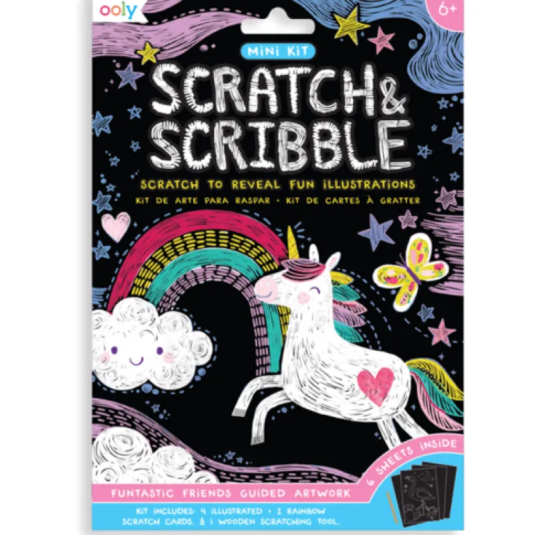 Ooly Mini Scratch & Scribble Art Kit- Funtastic Friends