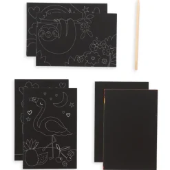 Ooly Mini Scratch & Scribble Art Kit- Funtastic Friends