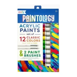 Ooly Paintology Acrylic Paints + 2 Brushes - Classic Colors