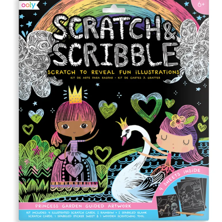 Ooly Scratch & Scribble Art Kit- Princess Garden
